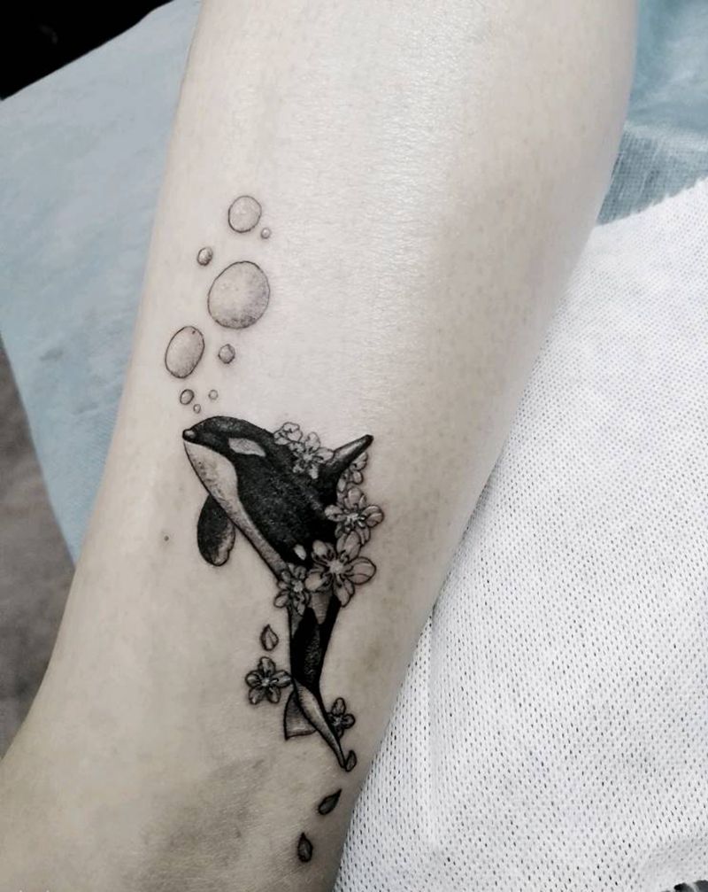 遮盖纹身图片_腿部新传统纹身图案