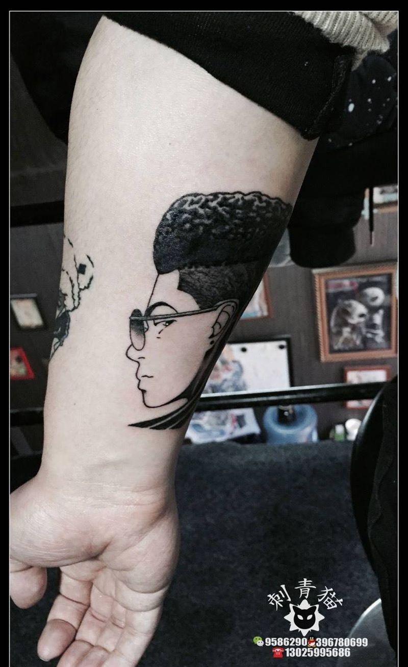 宫成良田纹身图片_成品手臂手部清新人物纹身图案