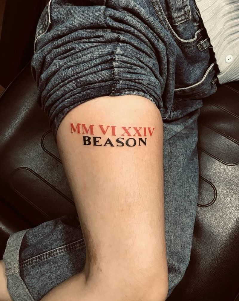 文字纹身纹身图片_腿部纹身图案