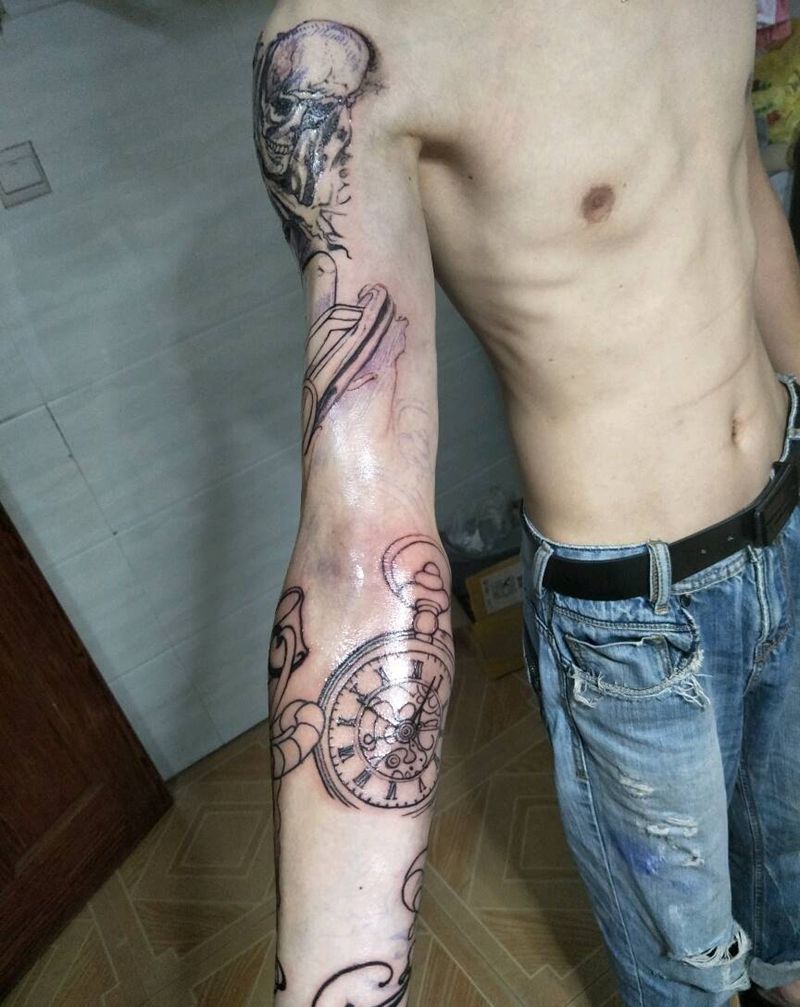 花臂进行中~纹身图片