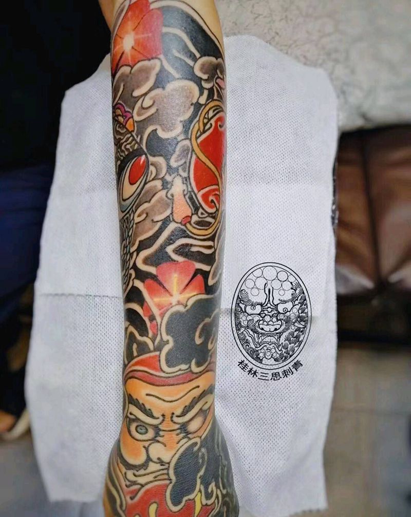 包小臂纹身图片_手臂手部老传统纹身图案