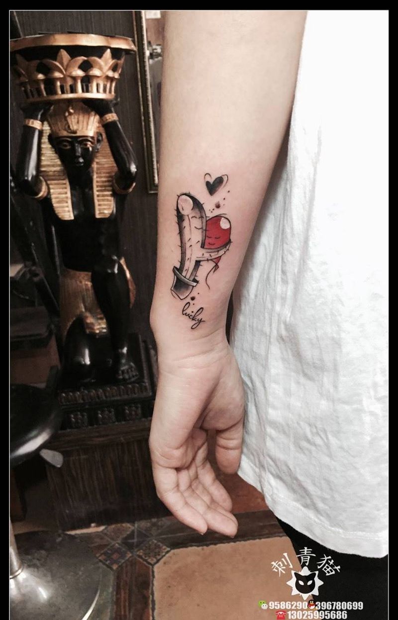 爱纹身图片_成品手臂手部欧美清新植物仙人掌气球纹身图案