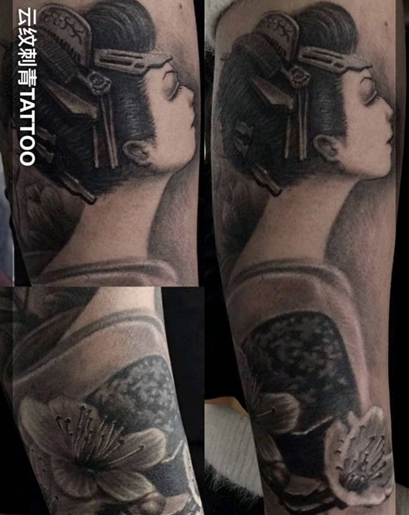 艺伎纹身图片_手臂纹身图案