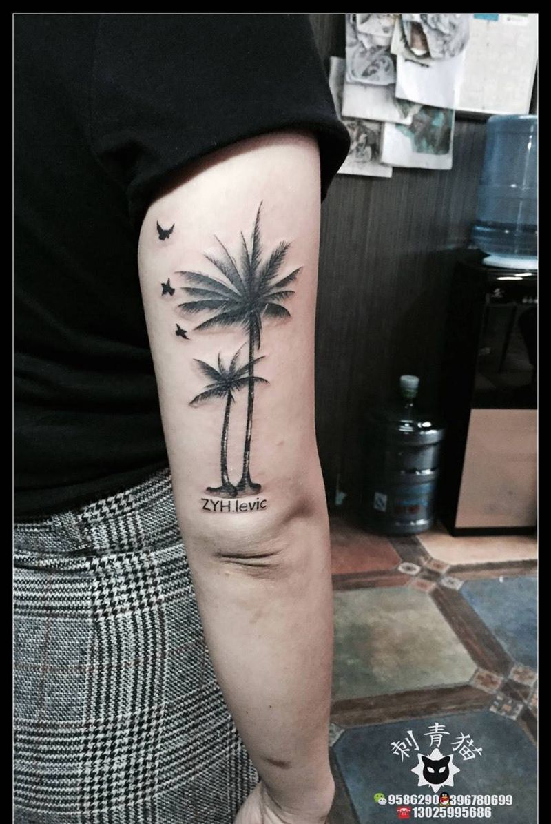 椰子树纹身图片