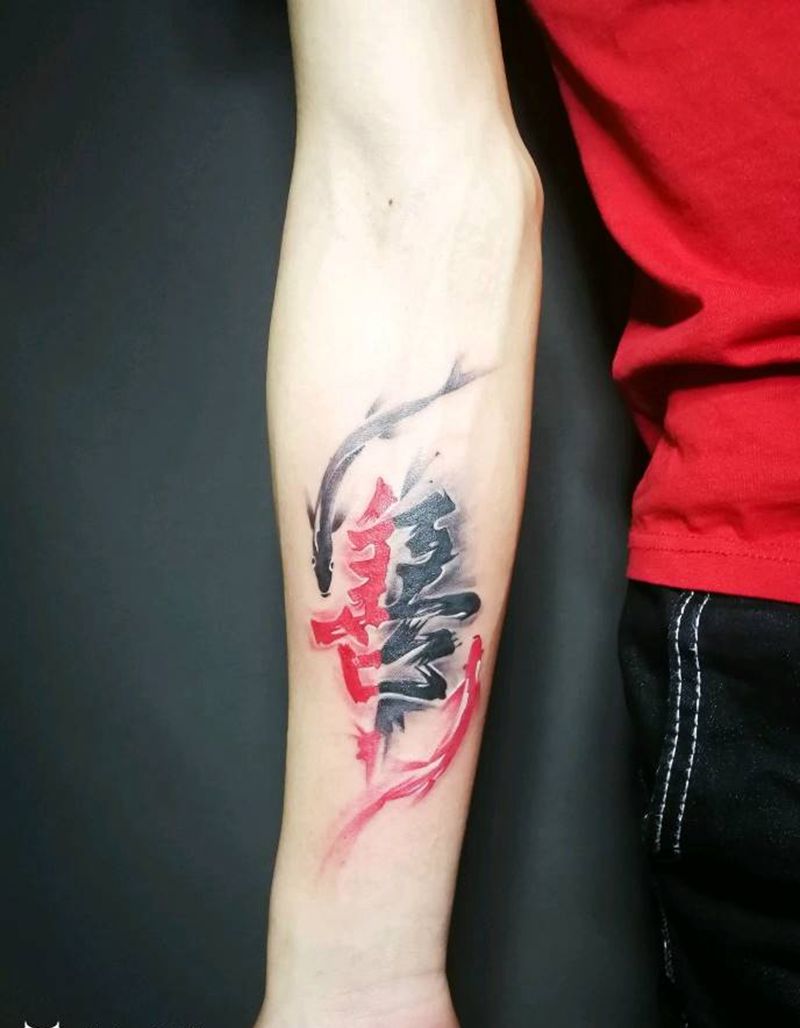 一念善恶纹身图片_手臂善恶纹身图案