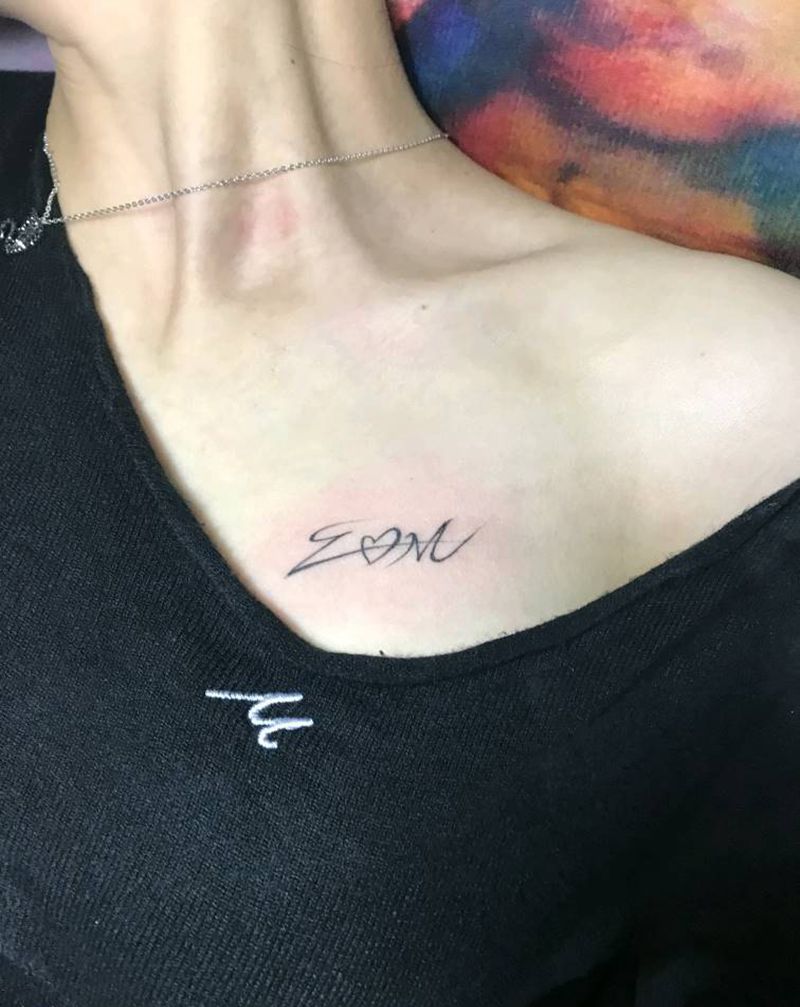 英文纹身图片_胸部纹身图案