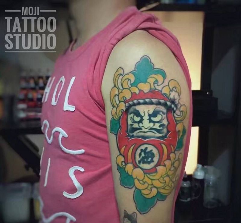 日式达摩纹身图片