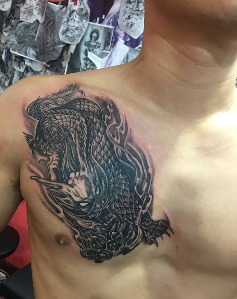 麒麟遮盖旧纹身纹身图片