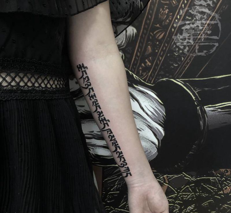 梵文纹身图片_图腾纹身图案