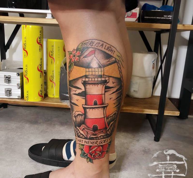 old school纹身图片_腿部Old School纹身图案