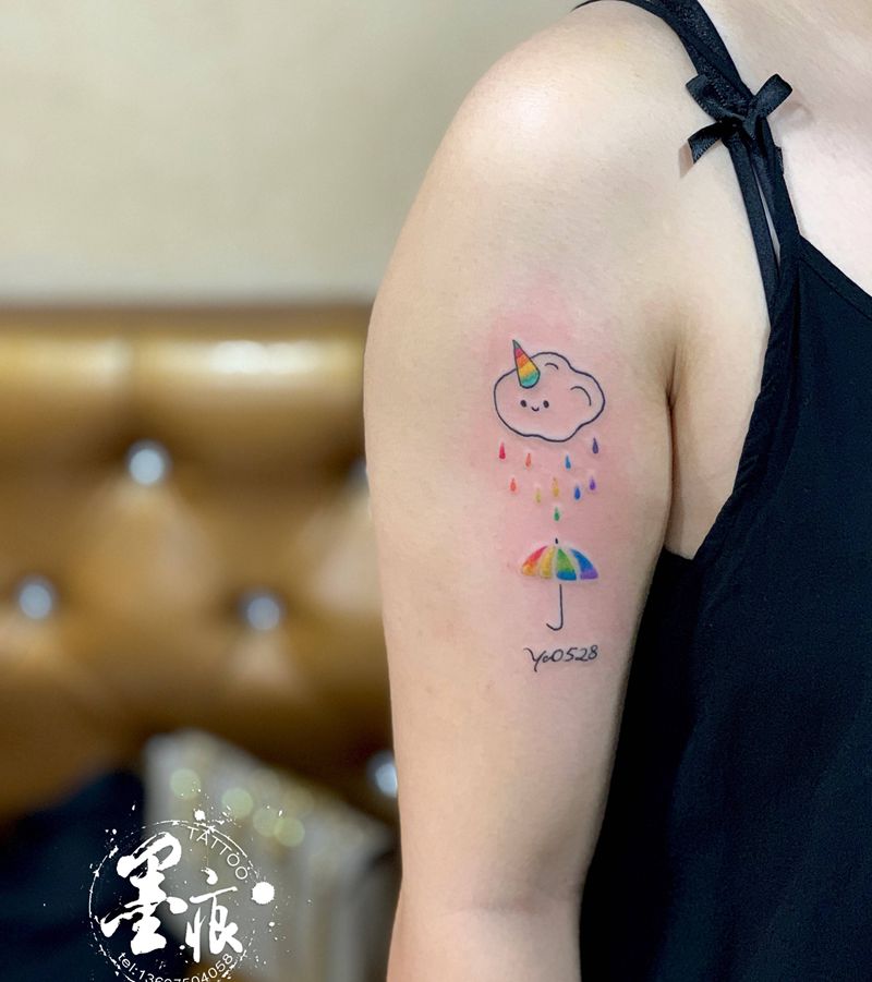 小清新纹身图片_手臂手部水彩点刺纹身图案