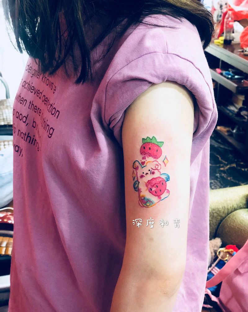 卡通纹身图片_手臂水彩纹身图案