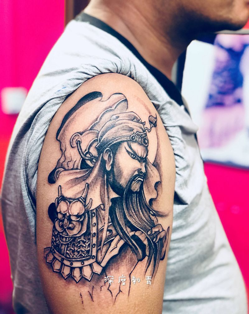关公纹身图片_手臂纹身图案