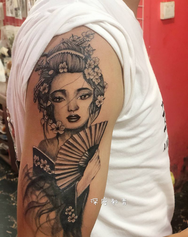 艺姬纹身图片_手臂纹身图案