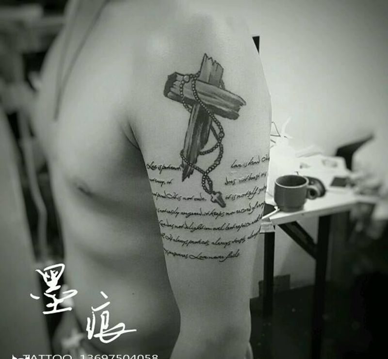 圣经纹身图片_手臂欧美清新宗教成品纹身图案