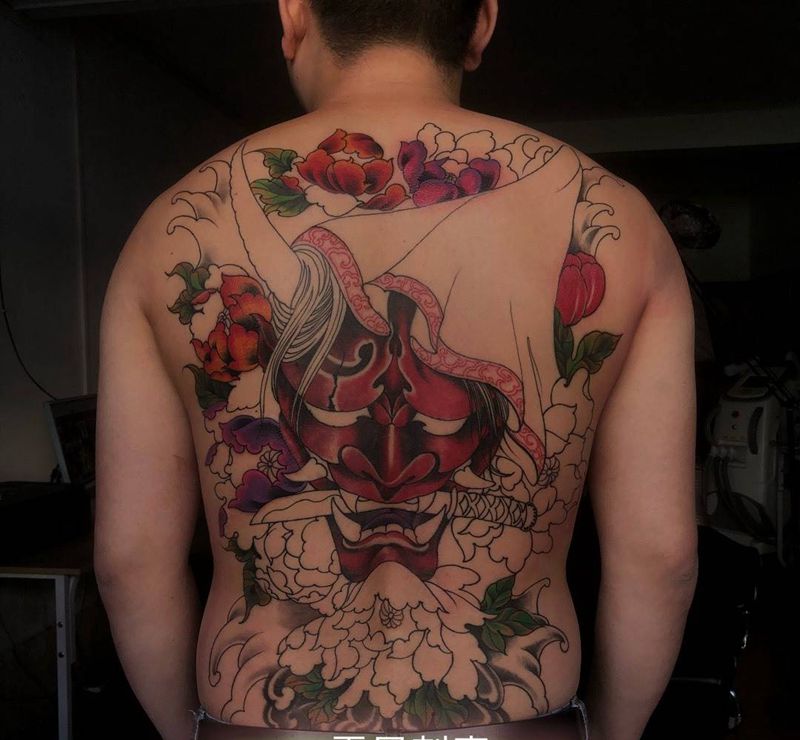 般若满背纹身图片