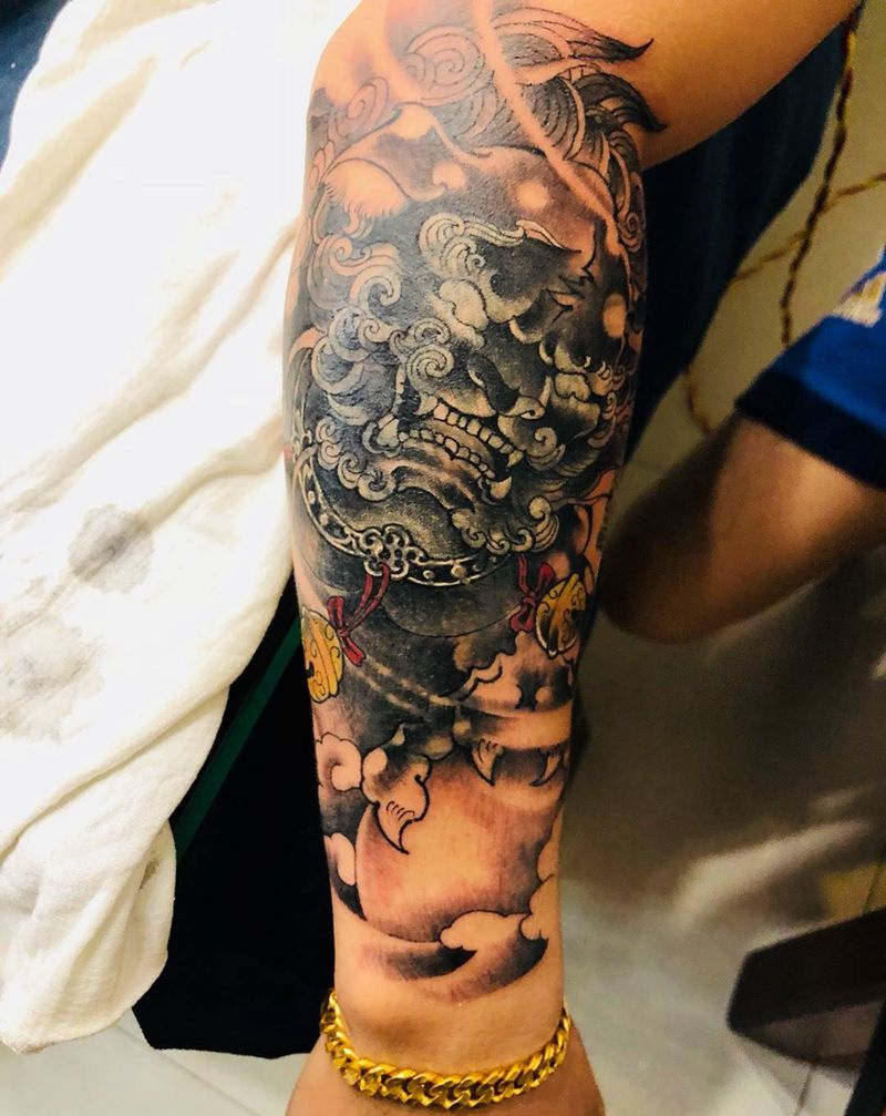 唐狮纹身纹身图片