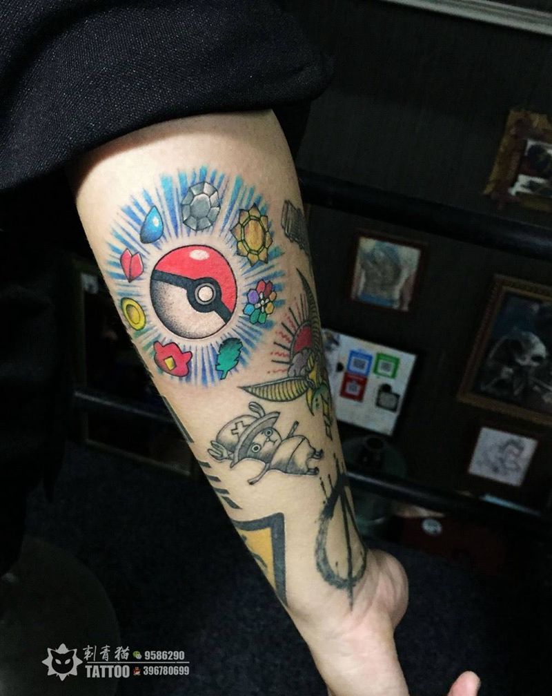 神奇宝贝纹身图片_手臂手部New School神奇宝贝纹身图案