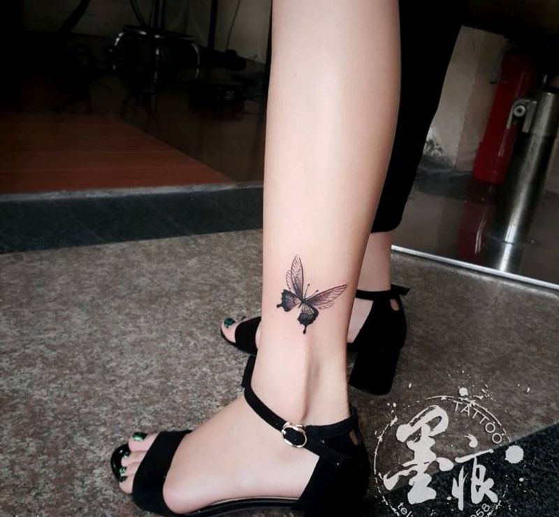 【蝶】纹身图片_臀部手臂腿部手部脚部清新国画原创成品纹身图案