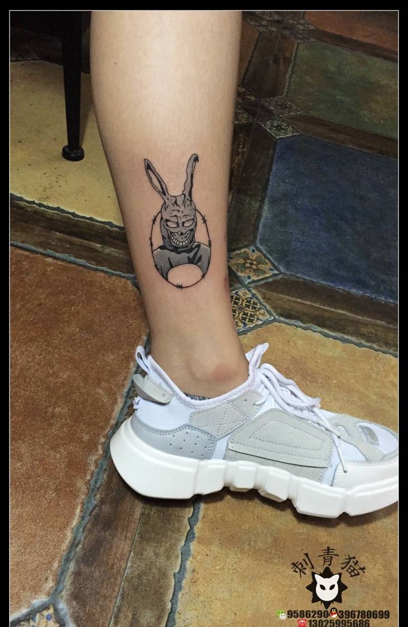 兔子纹身图片_成品手臂手部欧美清新动物兔子纹身图案