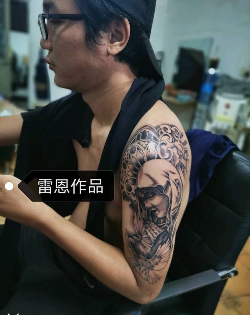 圣母纹身图片_手臂纹身图案