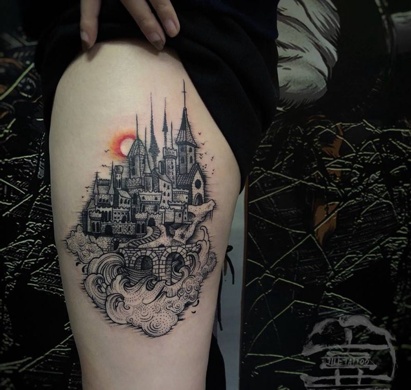 城堡纹身图片