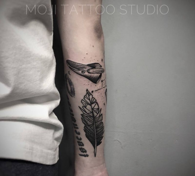 点刺鲸鱼纹身图片