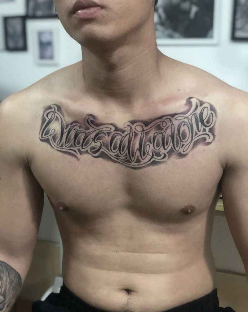 奇卡诺花胸纹身图片