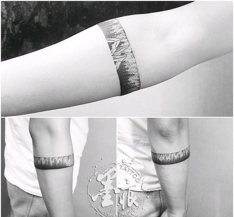 臂环纹身图片_手臂手部清新原创成品纹身图案