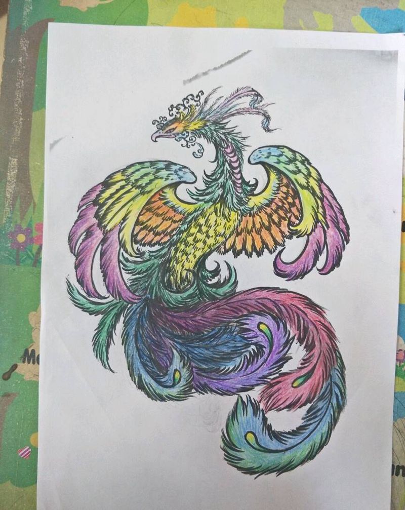 凤凰纹身图片_新传统纹身图案