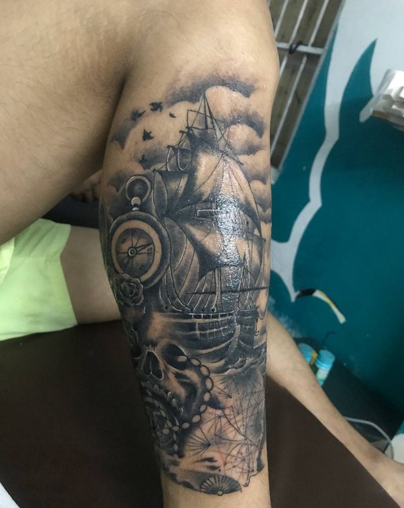 船纹身图片