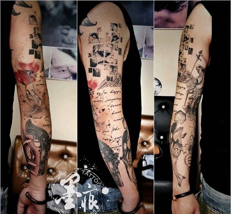 欧美风纹身图片_手臂手部欧美清新几何动物人物鬼神原创成品纹身图案