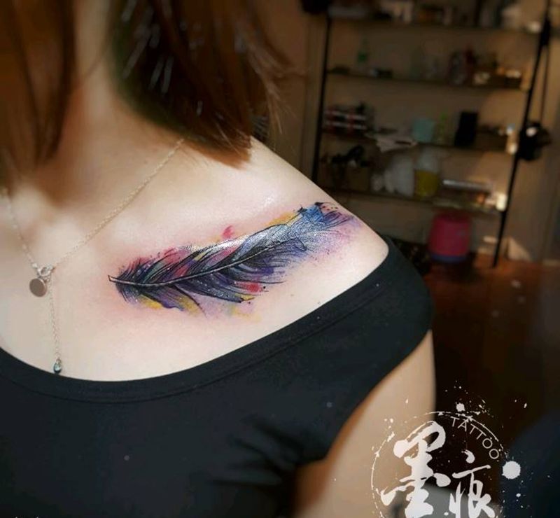 羽毛纹身图片