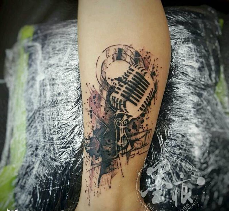 《麦》遮盖纹身图片_腿部脚部欧美习俗清新几何静物图腾成品纹身图案