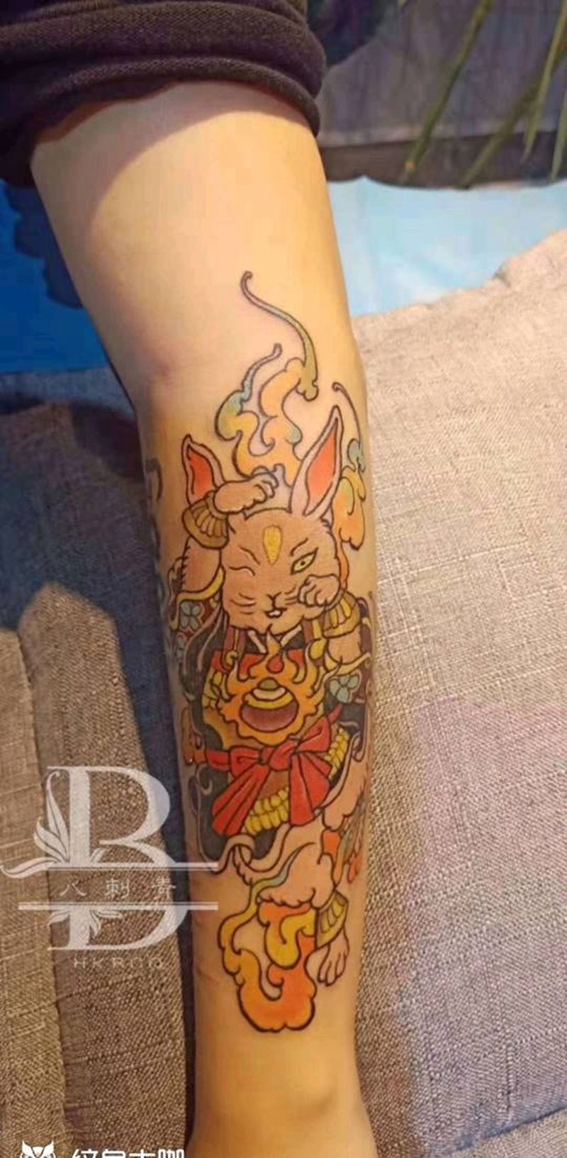 日式小兔子纹身图片