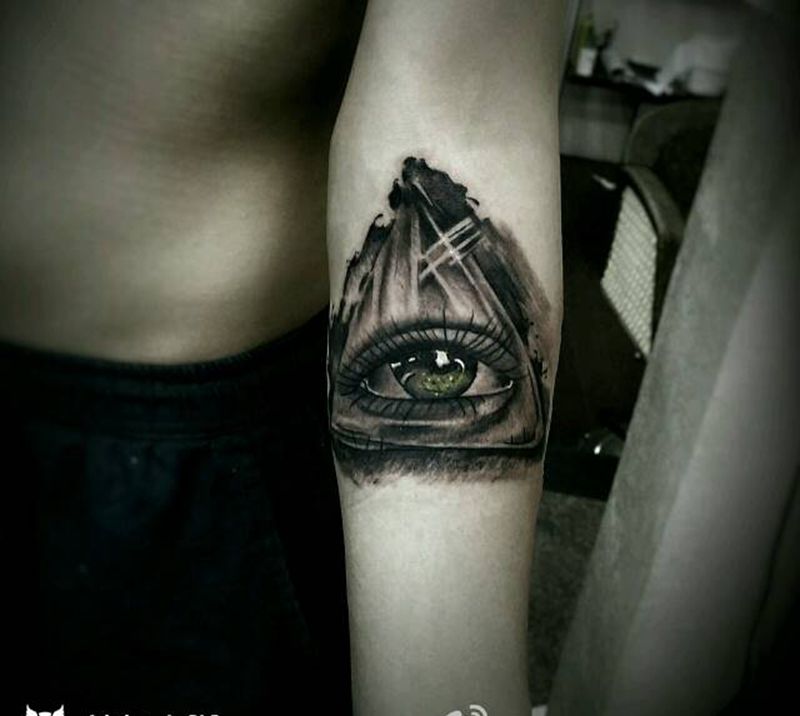 眼纹身图片_手臂手部欧美清新成品纹身图案