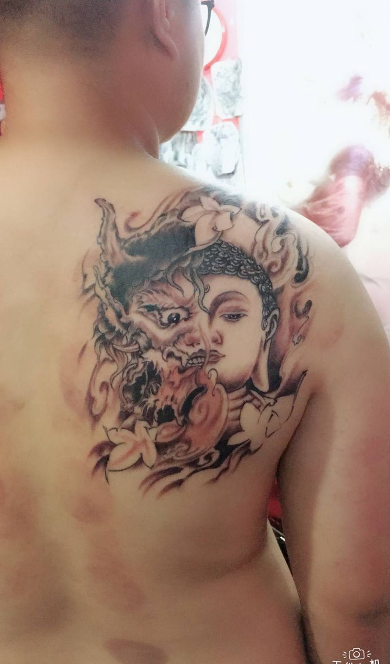 二面佛纹身图片