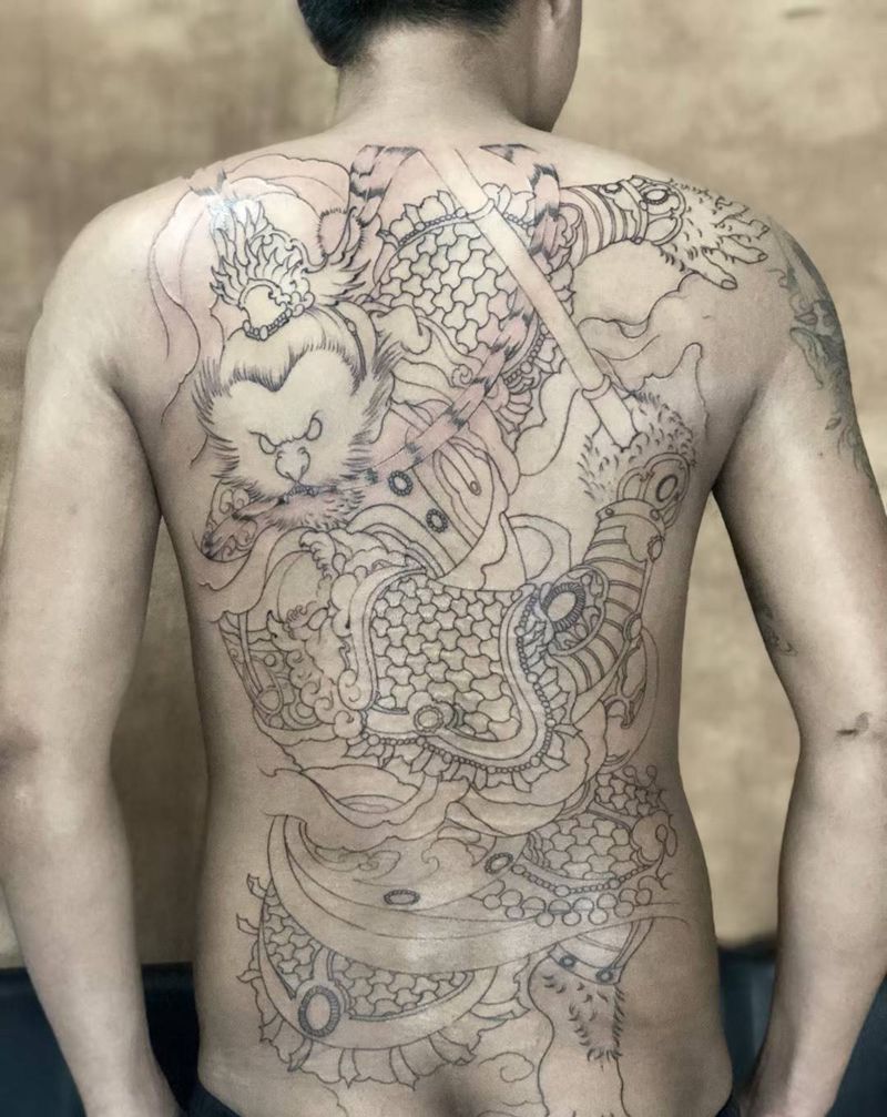 满背大圣纹身图片