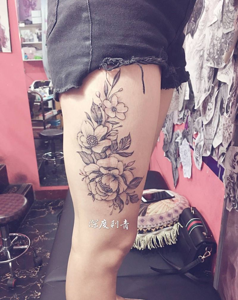 遮盖长长的疤痕纹身图片