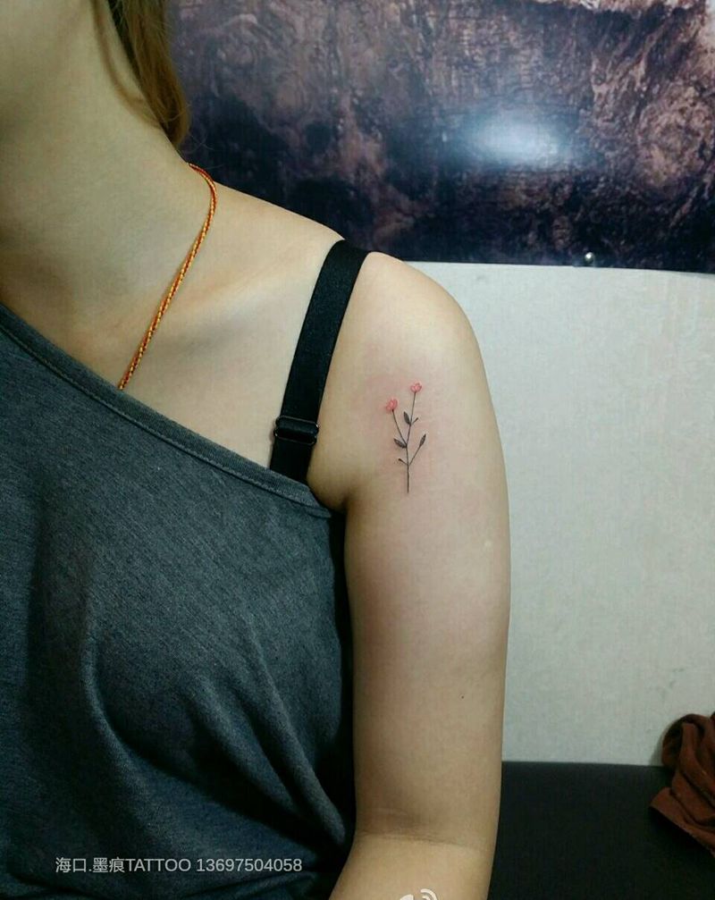 本店小清新纹身图片_肩部手臂手部清新植物成品纹身图案