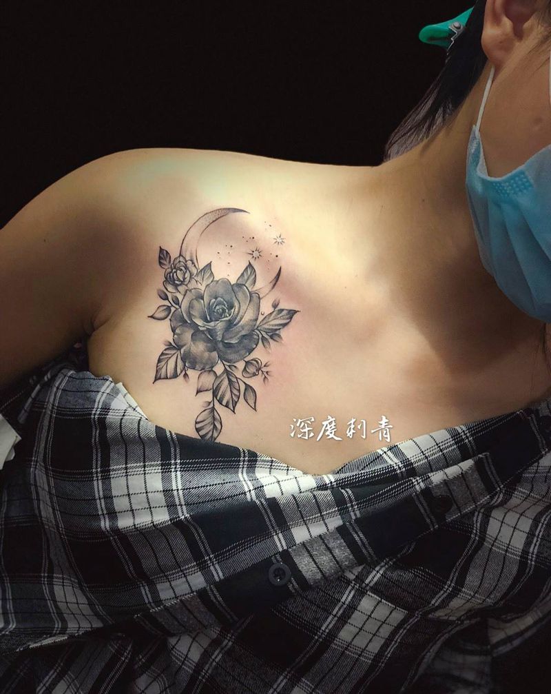 玫瑰遮盖旧纹身纹身图片