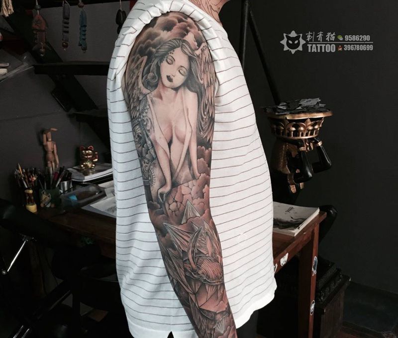天使纹身图片