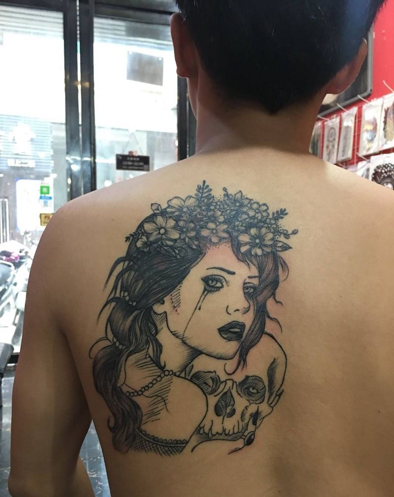 美人遮盖旧纹身纹身图片