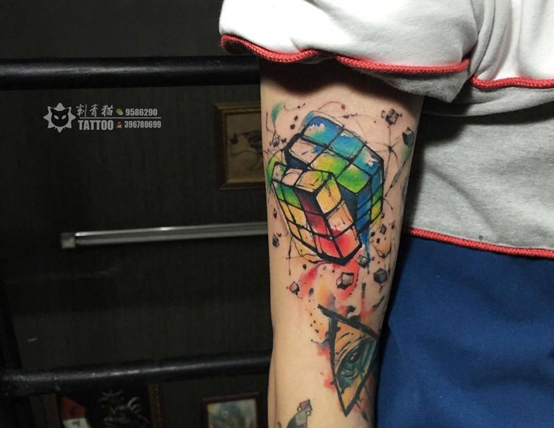 魔方纹身图片