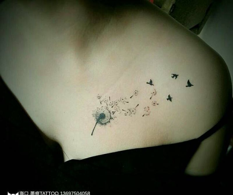 蒲公英纹身图片_清新植物成品纹身图案