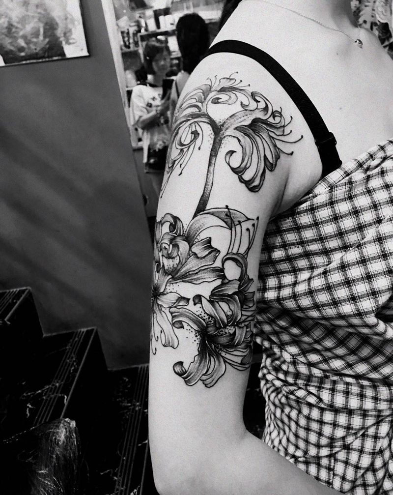 彼岸花纹身图片