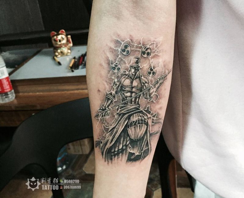 艾尼路纹身图片_手臂欧美写实New School海贼王艾尼路纹身图案