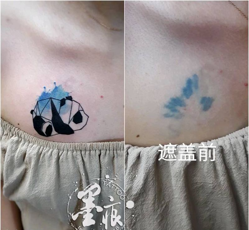 小熊猫纹身图片_肩部胸部腹部手臂脚部欧美传统清新原创成品纹身图案