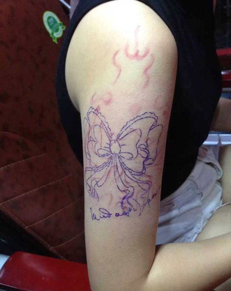 蝴蝶结纹身图片