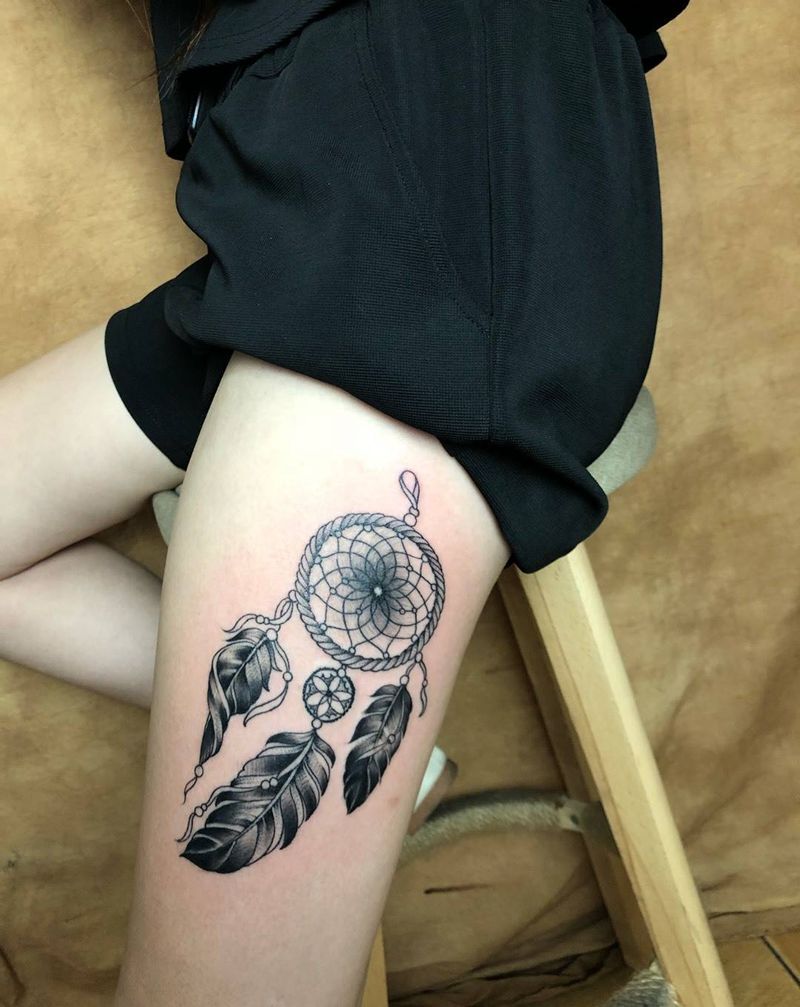 捕梦网纹身图片